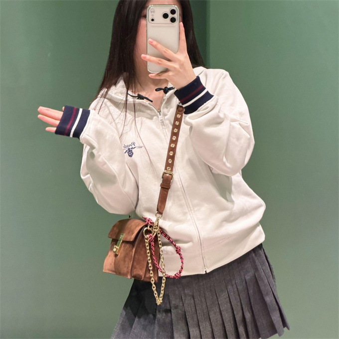 prada vintage college zip-up hoodie